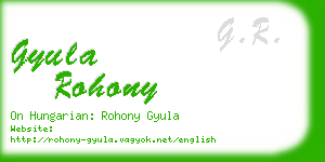 gyula rohony business card